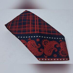Yves Saint Laurent Vintage Neck Tie Tartain Plaid Paisley Striped 70s 80s 55"